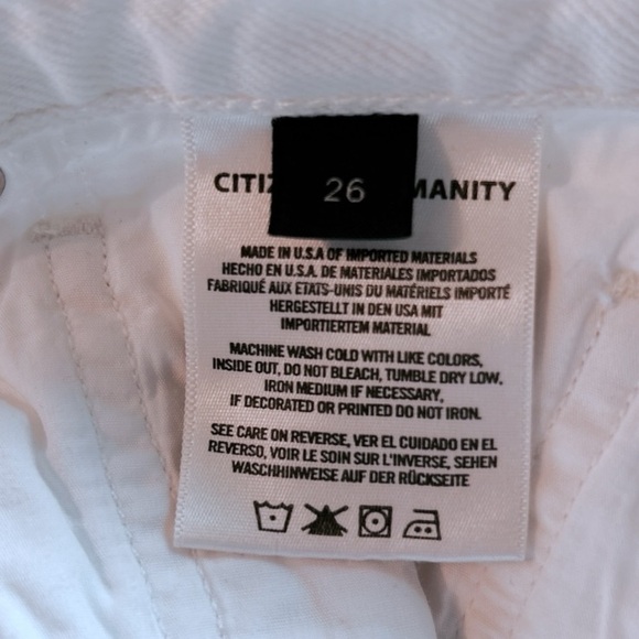 Citizens of Humanity Distressed Charlotte Crop White Fiori Jeans, Size 26 - Picture 11 of 14